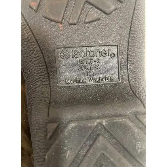 Isotoner Women's Recycled Brown Microsuede Mallory Boot Slippers Size 7.5-8 - Picture 9 of 12